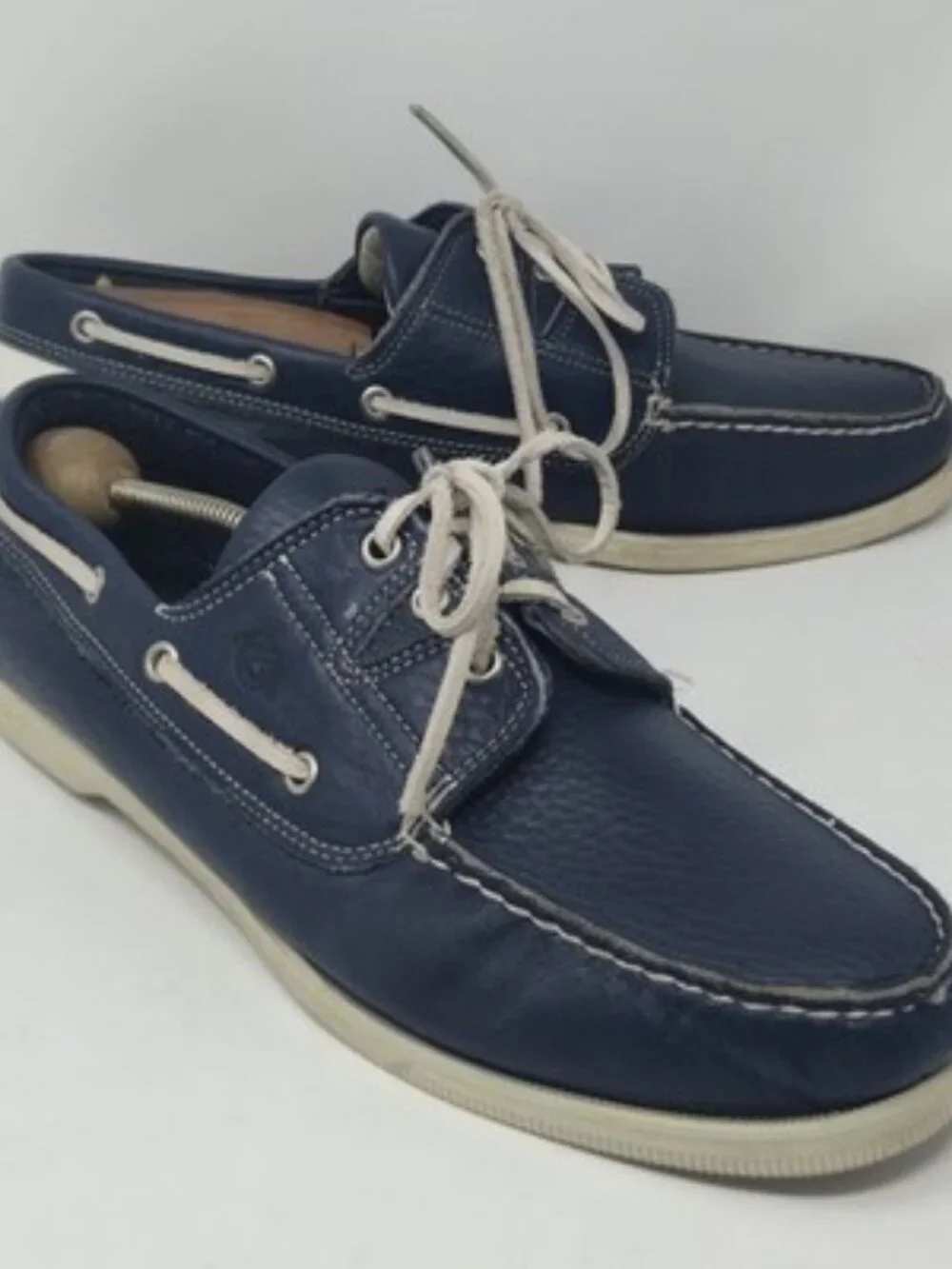 ​Vintage Dexter Boat Shoes Men's 12M Navy Leather Made in USA Heritage Casual